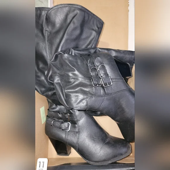 Jaclyn Smith Shoes Jaclyn Smith Wide Calf Boots In Black